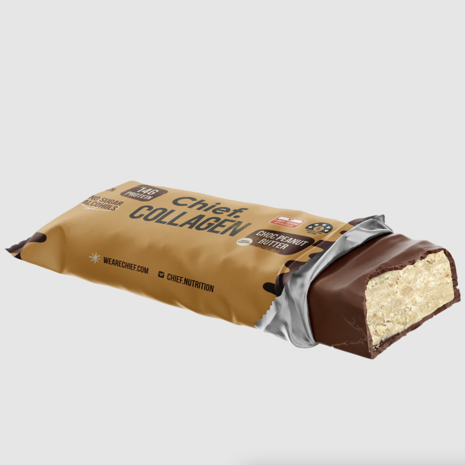 Choc Peanut Butter Collagen Protein Bar - Chief x 12